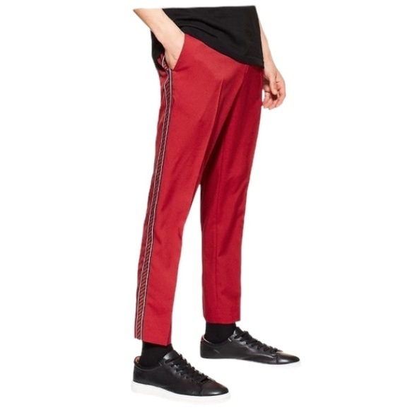 Topman Tyga Red Vertical StripedTrousers Size W34  New With Tags - Picture 1 of 9